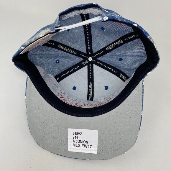 Philadelphia Union Mitchell & Ness Snapback Hat Denim Dots MLS Soccer Futbol - Picture 7 of 8
